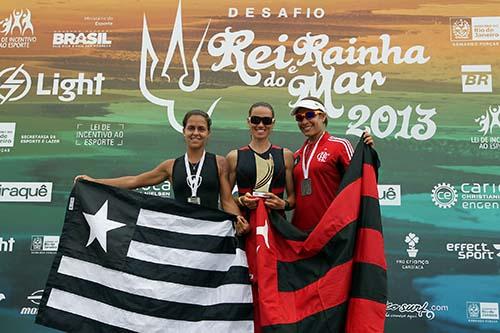 Fabiana Beltrame comemora no pódio / Foto: Satiro Sodré / Divulgação
